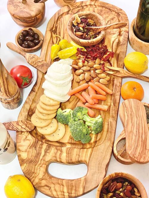 Olive Wood Charcuterie Board - Includes Juice Well: 20"-22" Wide