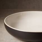 Stoneware Pasta Plate | Youlha 7.9": Matte Black/Shiny White - Image 3