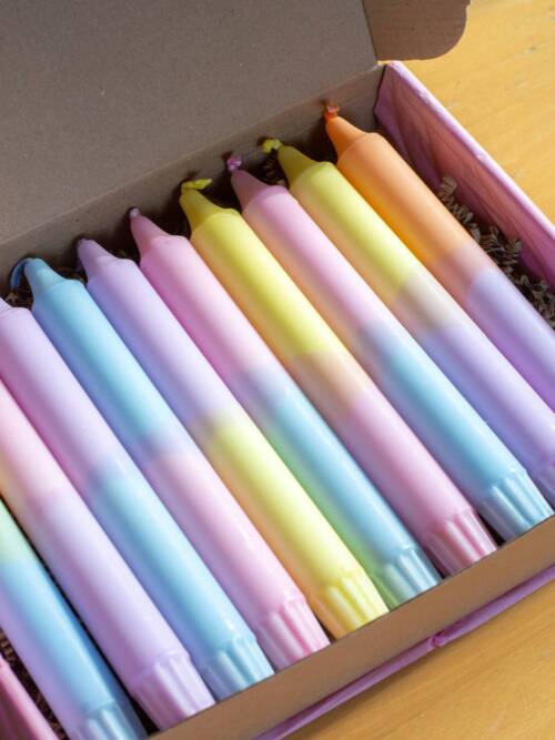 Taper candles box - Colorful Pastel Spring box