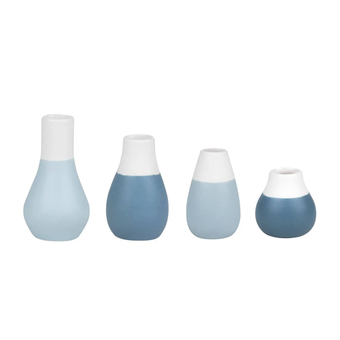 Pastel Two-Tone Mini Vases - Set of 4: Shades of Grey Vases - Image 4