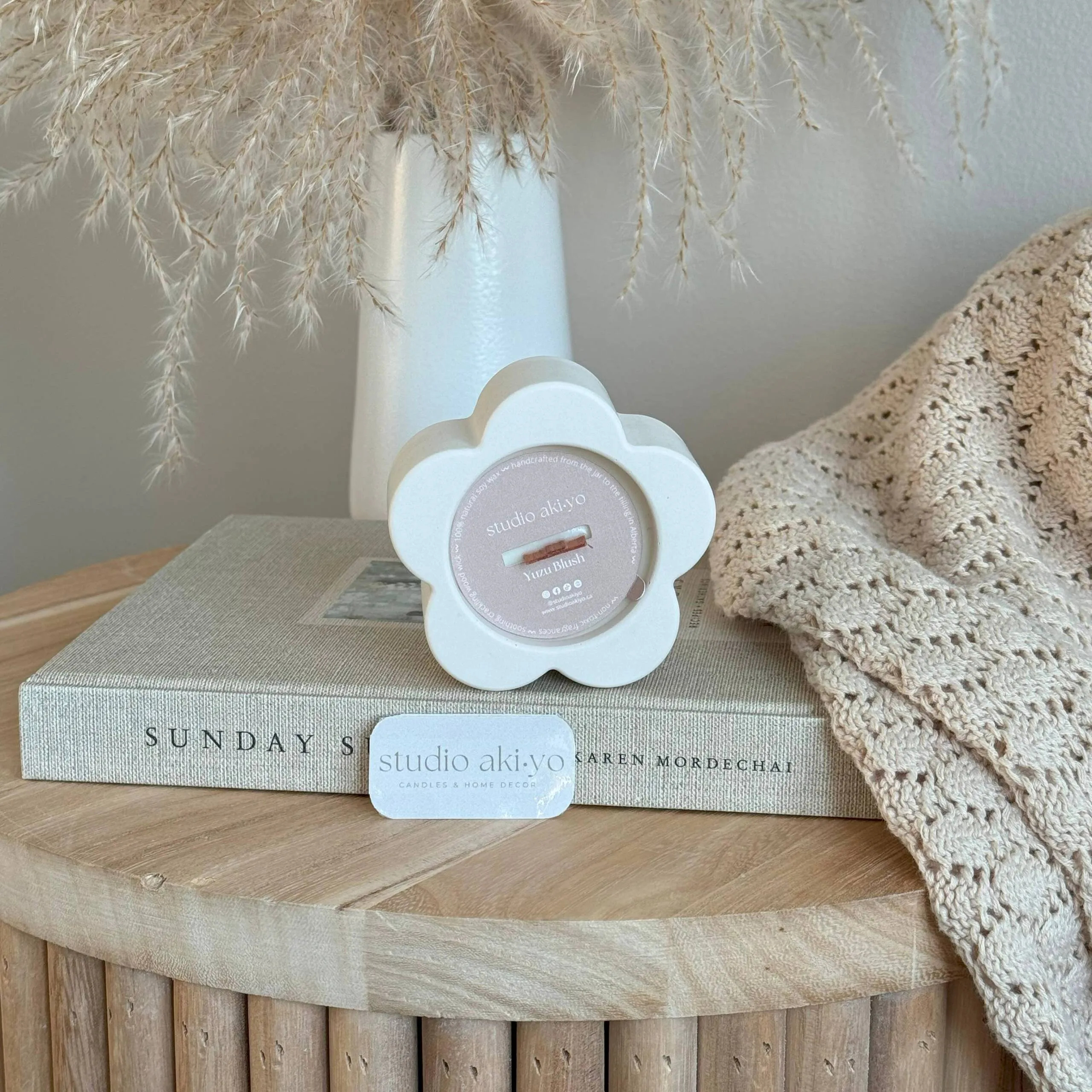 Yuzu Blush Scented Wood Wick Soy Candle | Summer | Spring