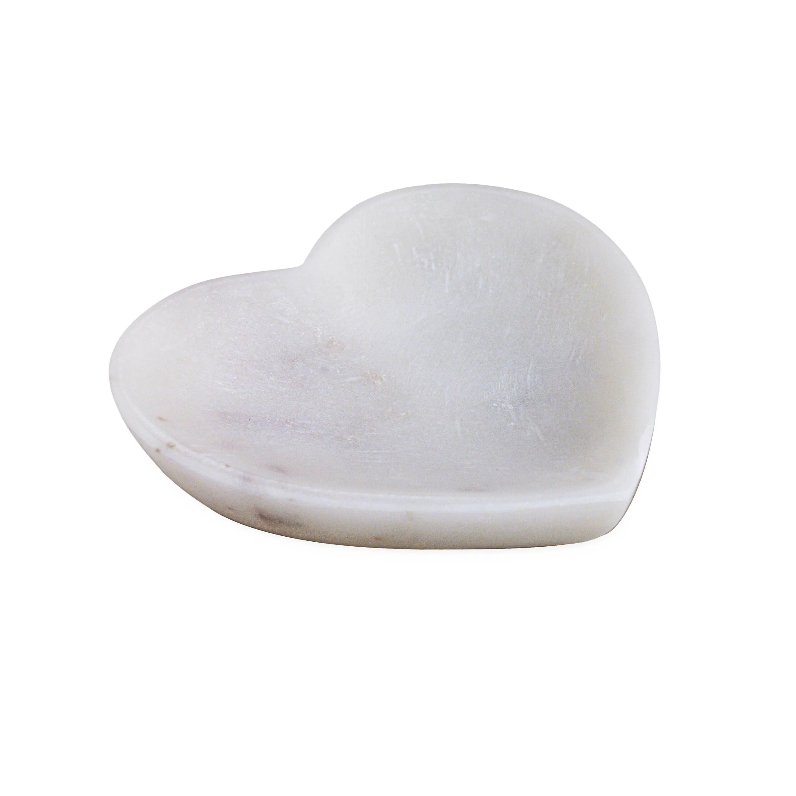Sm. White Marble Heart Shaped Bowl - Image 4