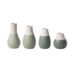 Pastel Two-Tone Mini Vases - Set of 4: Shades of Green Vases