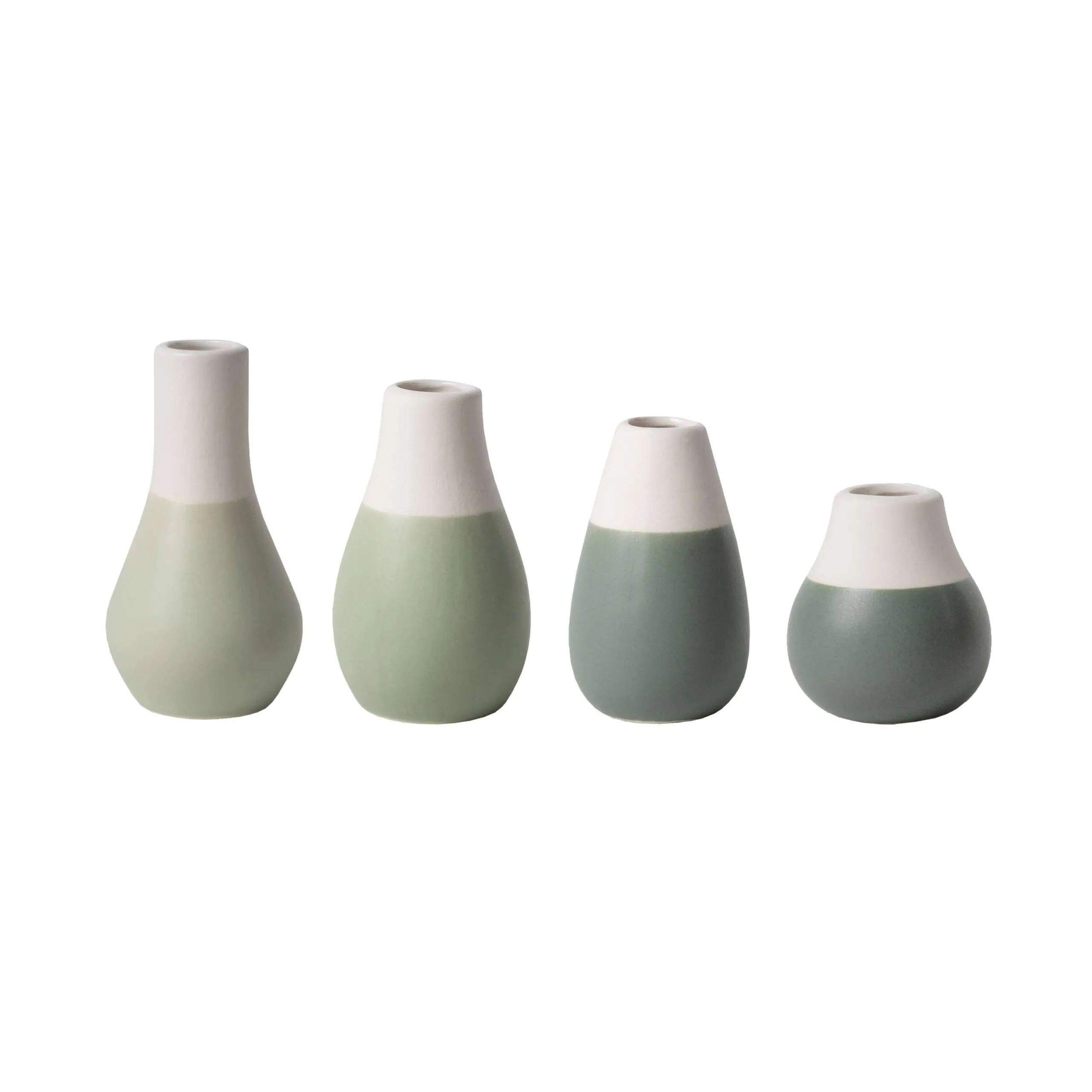 Pastel Two-Tone Mini Vases - Set of 4: Shades of Grey Vases - Image 5