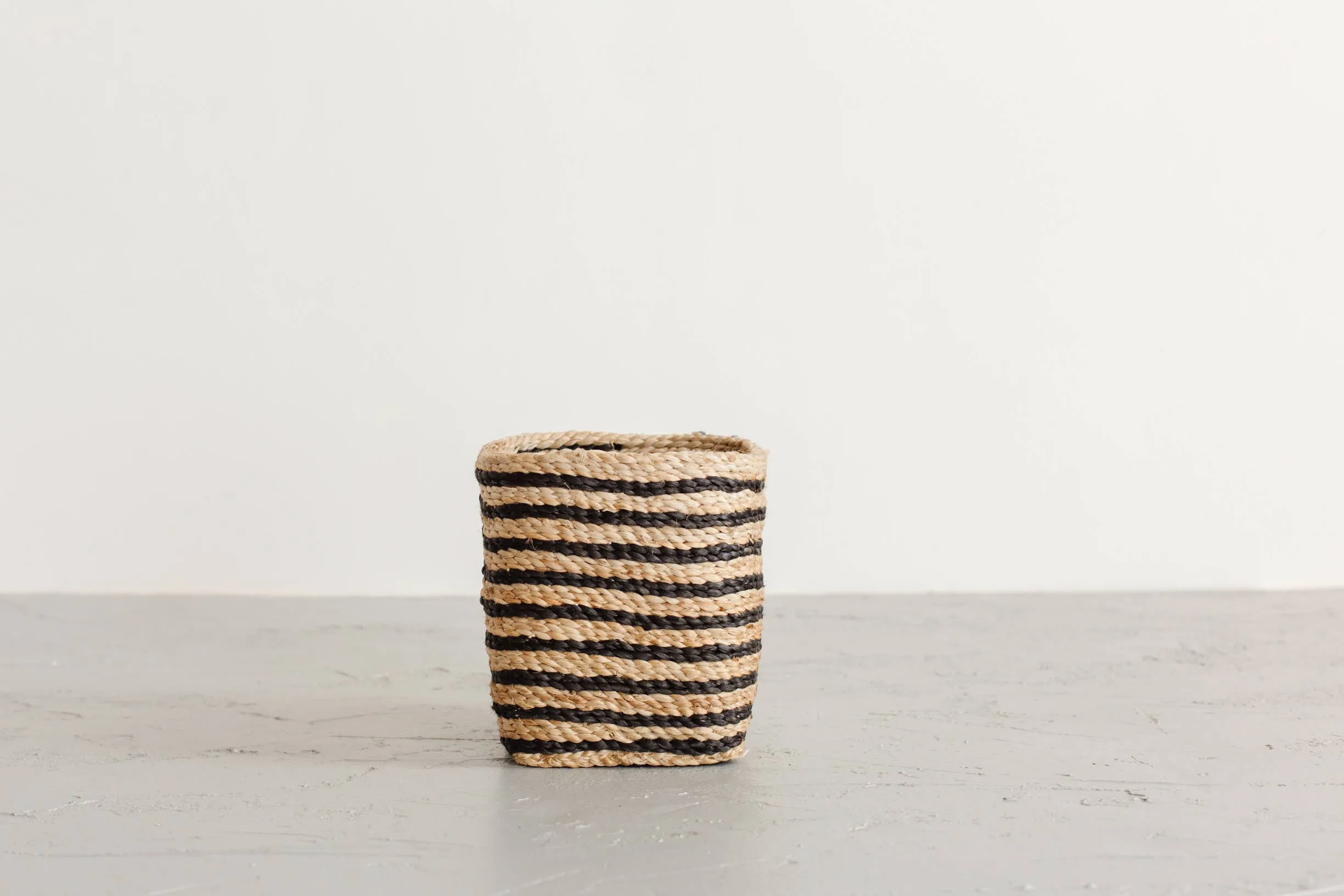 Square Tabletop Basket, jute - striped: Stripes, Short - Image 4
