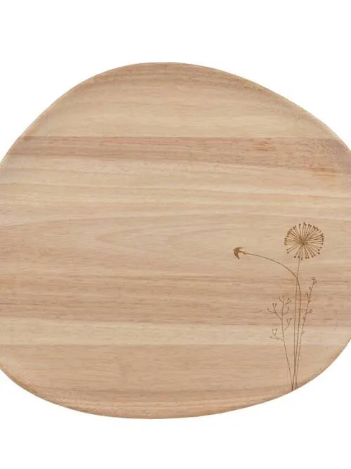 Wonderland Decorative Wood Tray: Flora & Fauna Tray - 14.8"