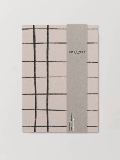 A5 PRINT NOTEBOOKS - GRID/LEOPARD/BLOCK/DASH: GRID, NOTEBOOK IN COMPOSTABLE CELLO