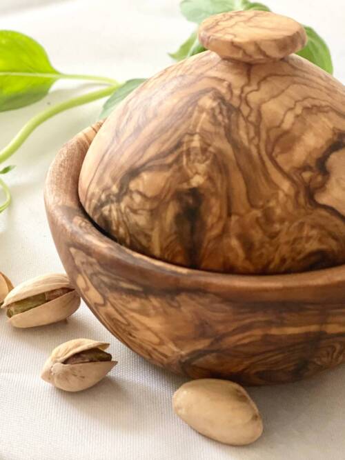 Olive Wood Covered Bowl: 4.7"
