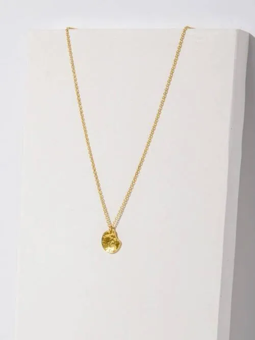 Tiny Palette Necklace | Hammered Brass