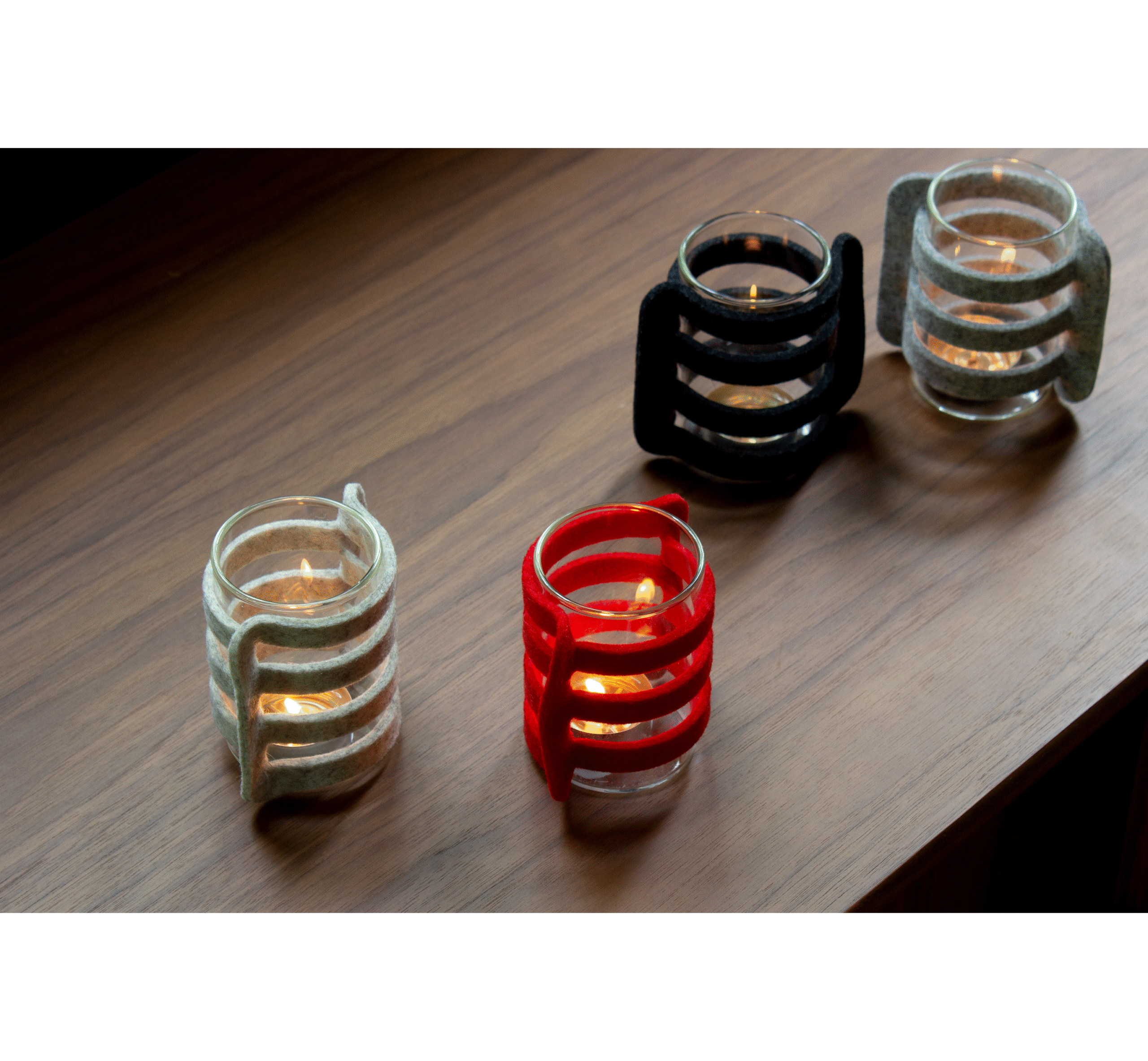 Striped Votive-Vase: Light Grey - Image 2