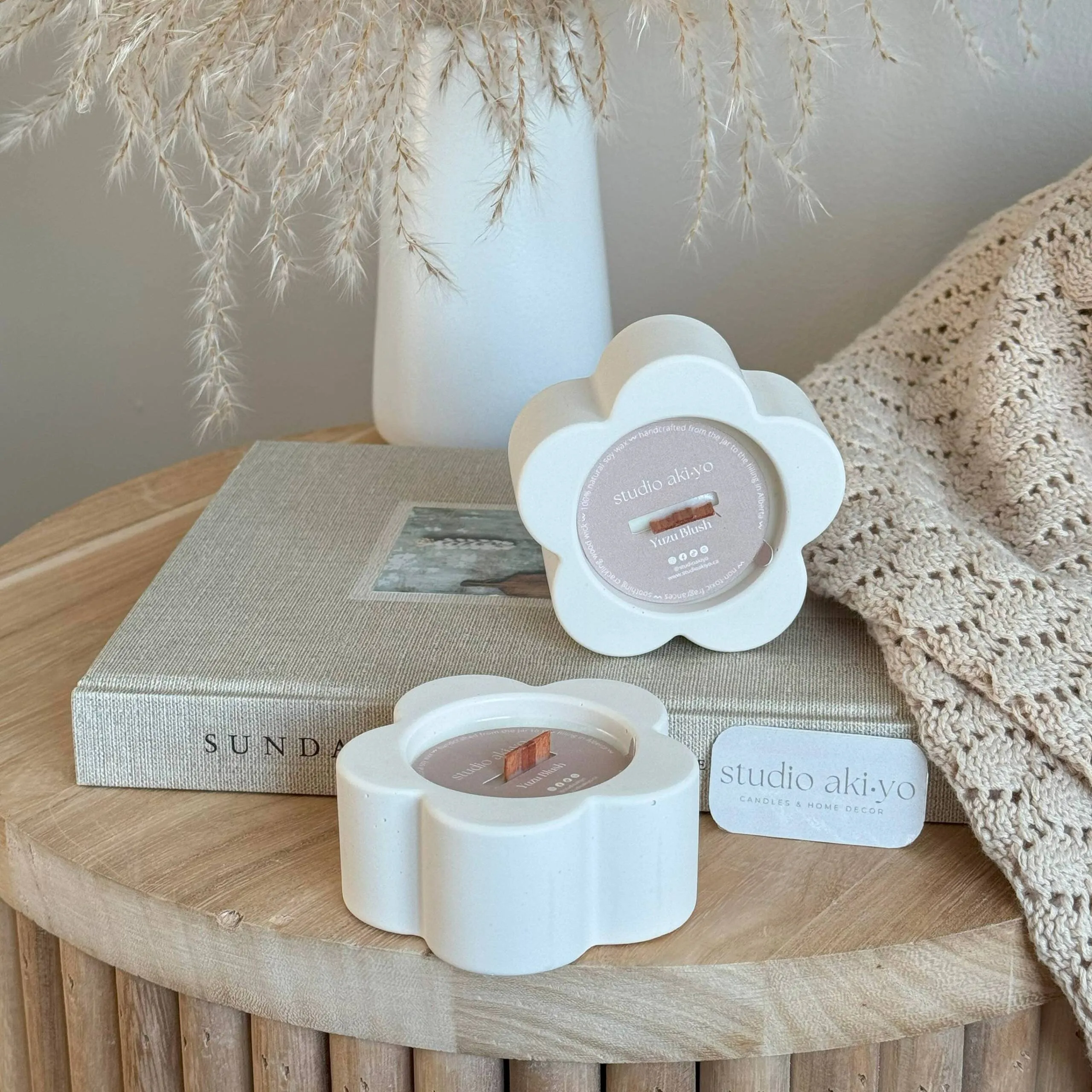 Yuzu Blush Scented Wood Wick Soy Candle | Summer | Spring - Image 3