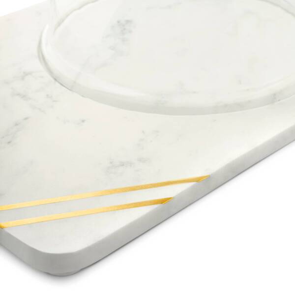 Bavaria Marble Cheese Board with Glass Cloche - Image 6