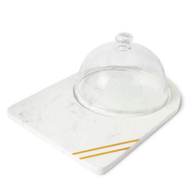 Bavaria Marble Cheese Board with Glass Cloche - Image 4