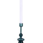 Glass Candle Holder-Teal, 7 x 2.3 Inches