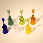 Glass Candle Holder-Teal, 7 x 2.3 Inches - Image 3