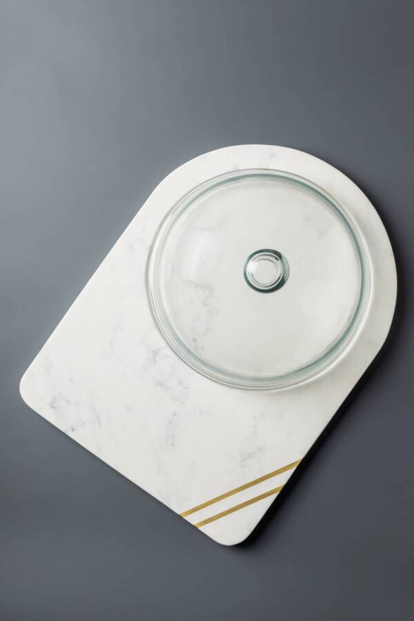 Bavaria Marble Cheese Board with Glass Cloche - Image 2