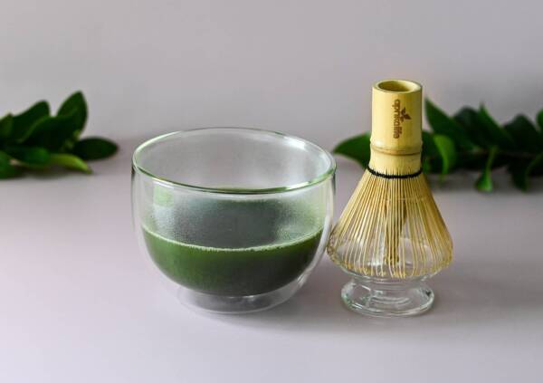 Glass Matcha Set (Double Sided Matcha Bowl, Whisk, Holder): Glass, 16 oz, Matcha Tea Set