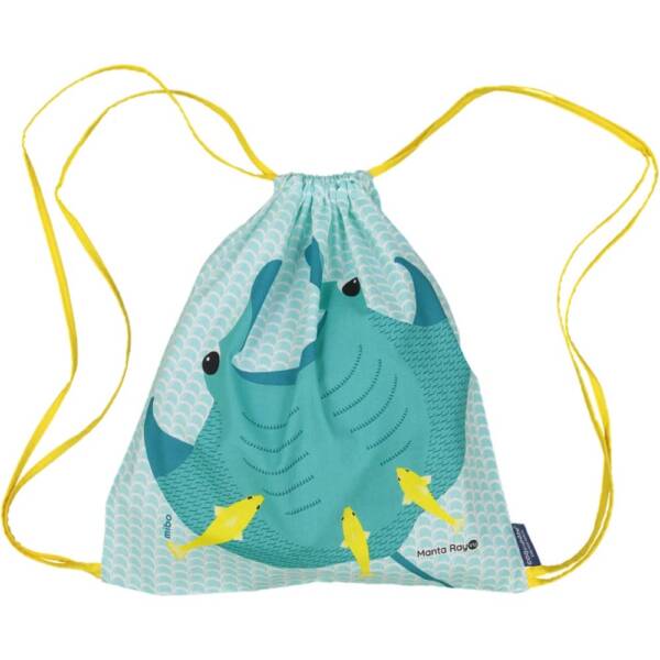 Children's activity backpack in organic cotton - Manta Ray - Image 4
