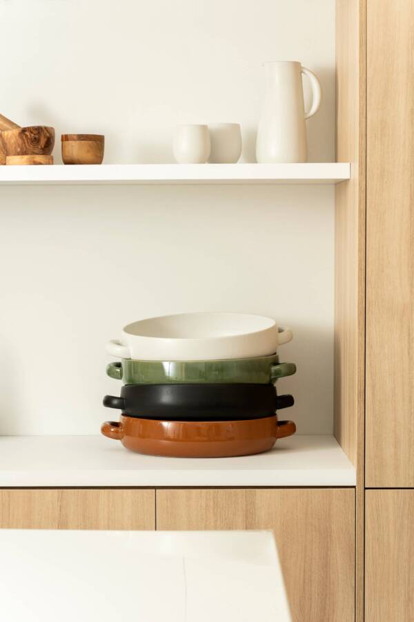 Stoneware Serving Plate with Handles 13.4": Matte White - Image 11