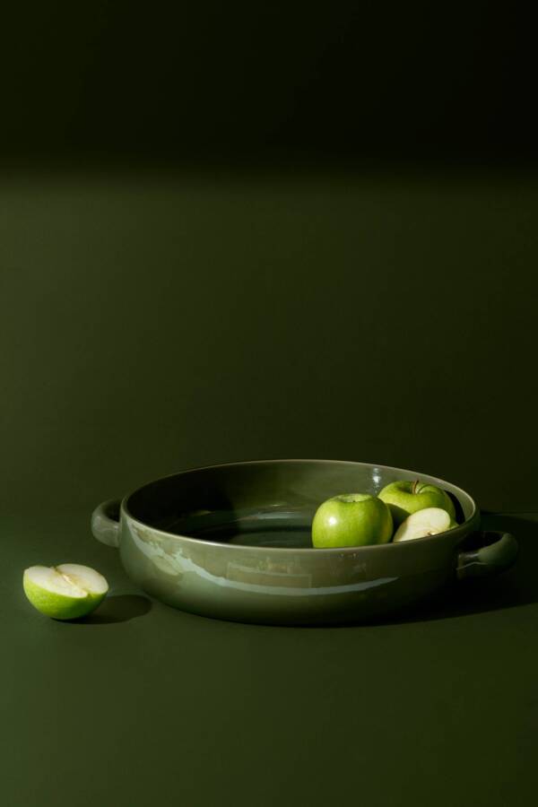 Stoneware Serving Plate with Handles 13.4": Matte White - Image 13