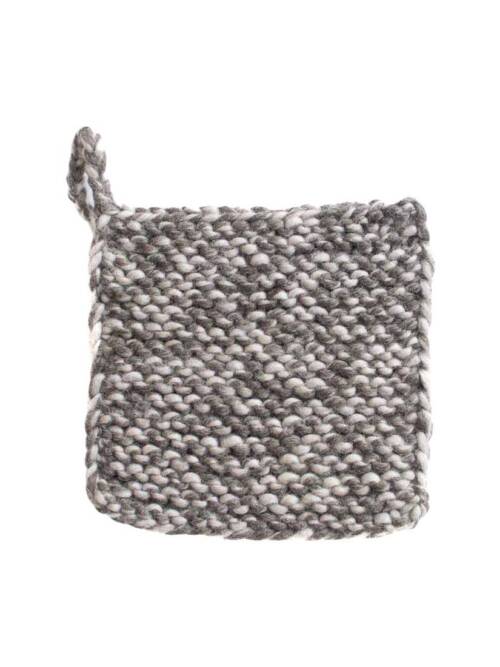 Knitted Wool Pot Holders: Marbled