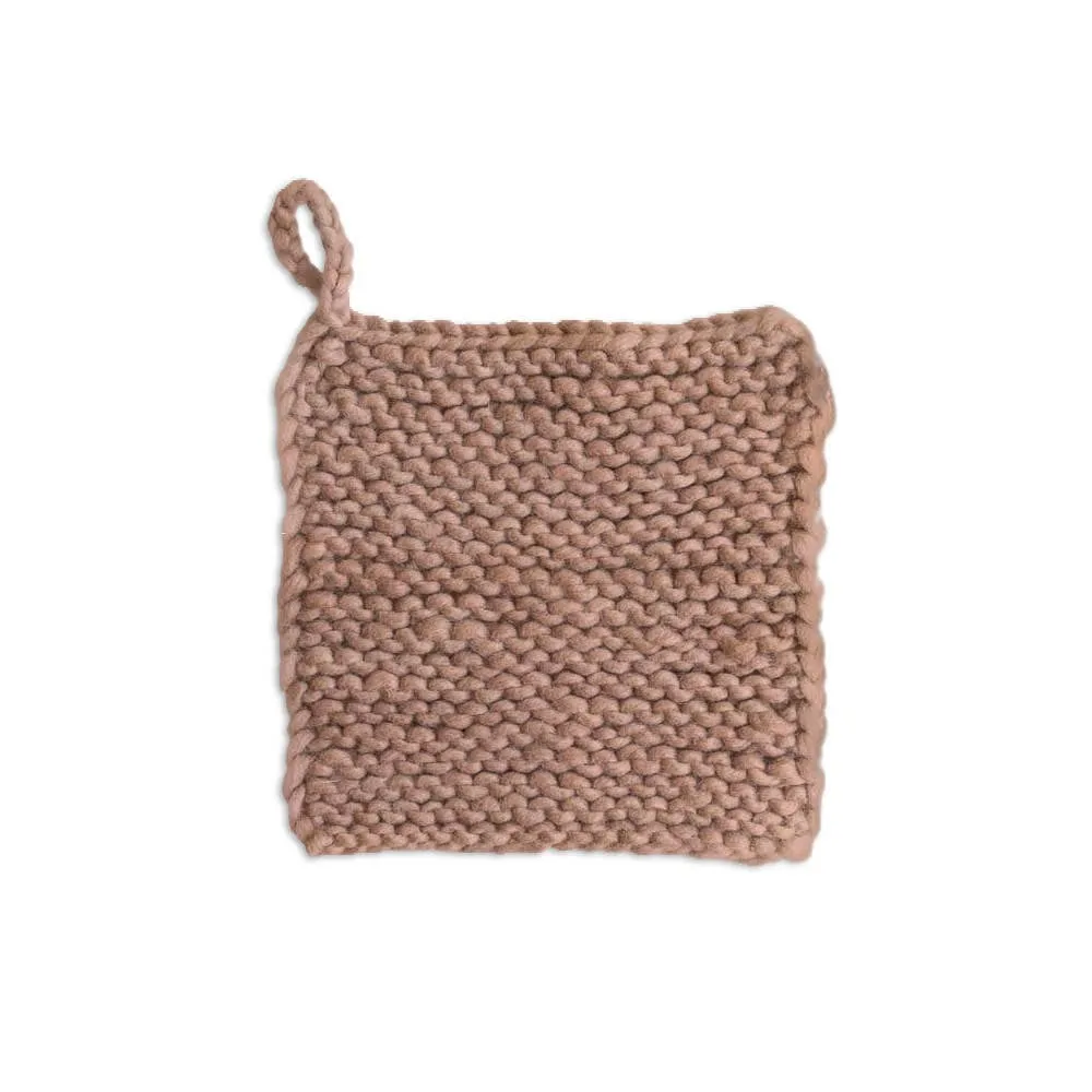 Knitted Wool Pot Holders: Natural - Image 6