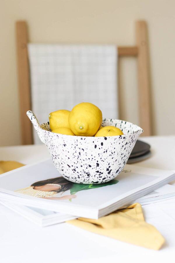 Handmade Ceramic Mixing Bowl: Black/White - Image 2
