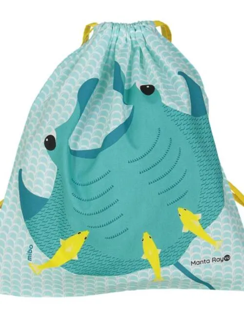 Children's activity backpack in organic cotton - Manta Ray