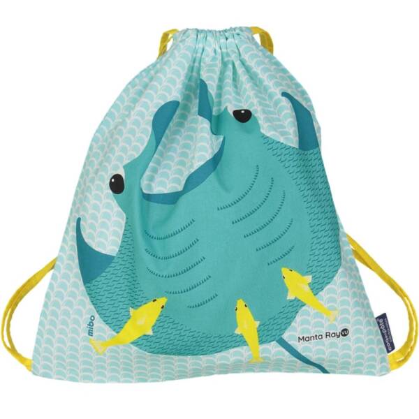 Children's activity backpack in organic cotton - Manta Ray