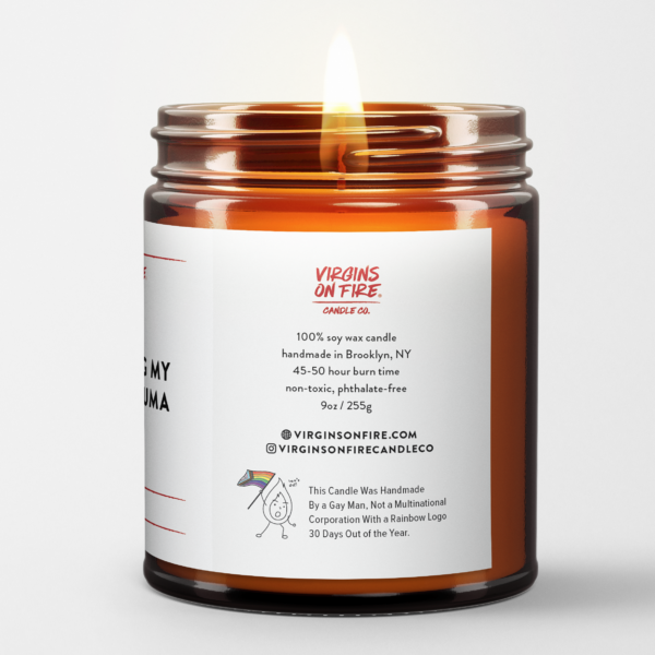NAVIGATING MY QUEER TRAUMA (Rose & Oud) LGBTQ Scented Candle - Image 4