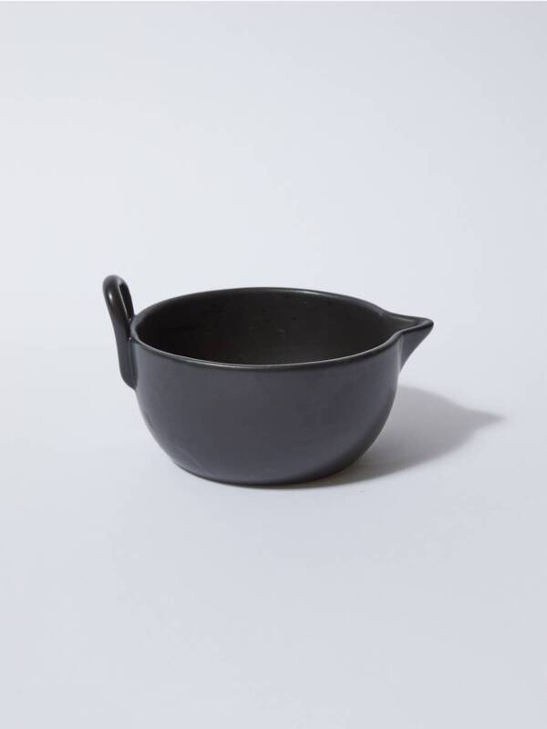 Handmade Ceramic Mixing Bowl: Black/White - Image 9