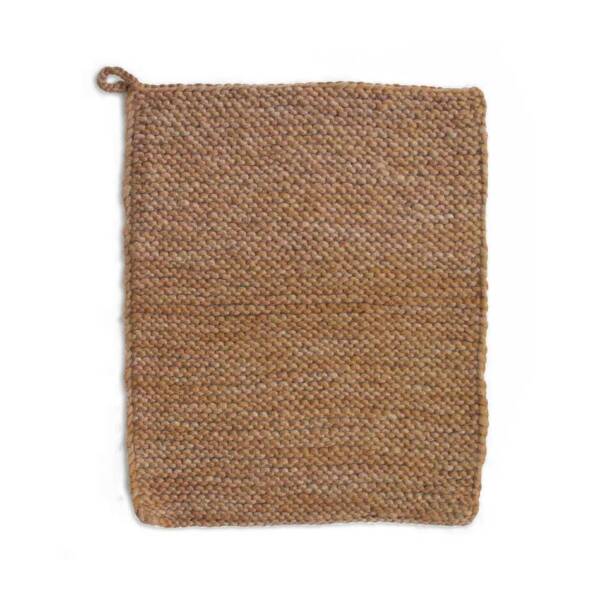 Knitted Wool Dish Mats: Natural - Image 2