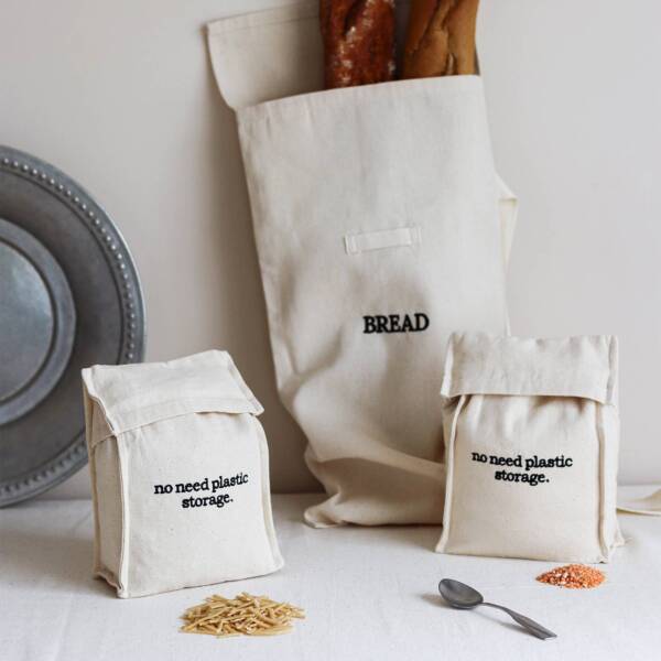 Canvas Cotton Natural Portable Bread Storage Bag - Image 2