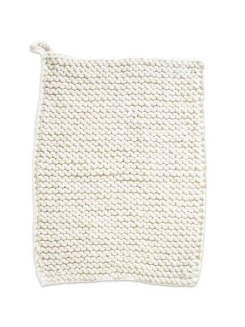 Knitted Wool Dish Mats: Natural