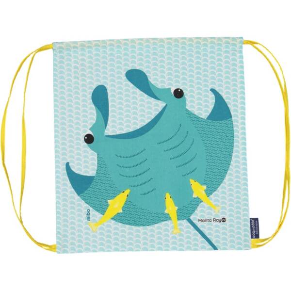 Children's activity backpack in organic cotton - Manta Ray - Image 2