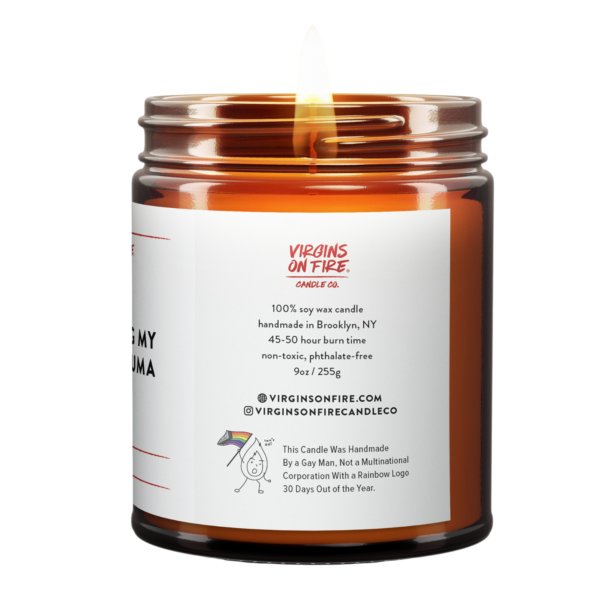 NAVIGATING MY QUEER TRAUMA (Rose & Oud) LGBTQ Scented Candle - Image 2