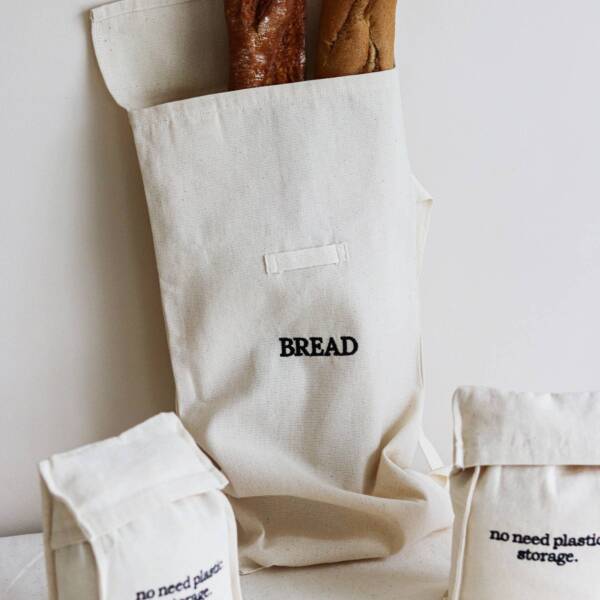 Canvas Cotton Natural Portable Bread Storage Bag - Image 4