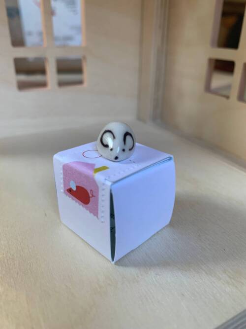 Tiny Ceramic Mouse - with custom box and a story inside!