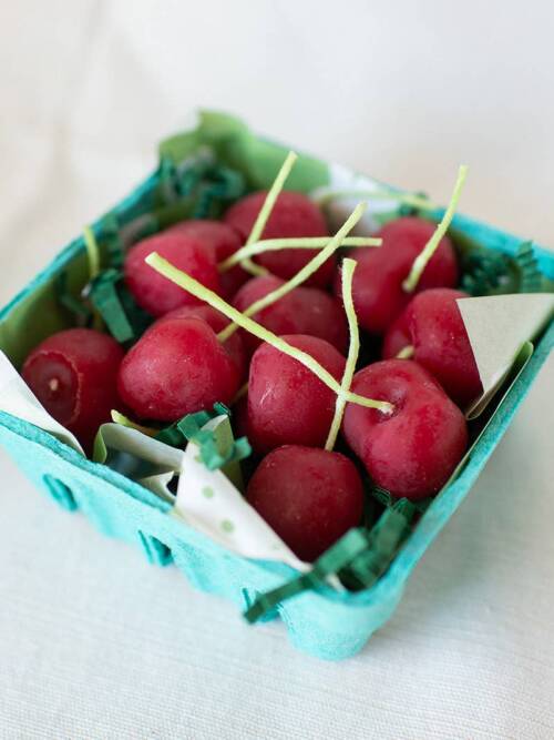 Beeswax Cherry Birthday Candles: 10