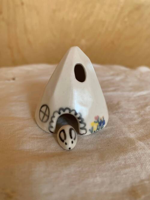 Mouse House (and cone incense burner)-white