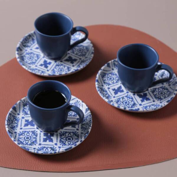 Organic Expresso coffee cup and Saucer 4.06 Oz Maya: Ivory, Stoneware - Image 4