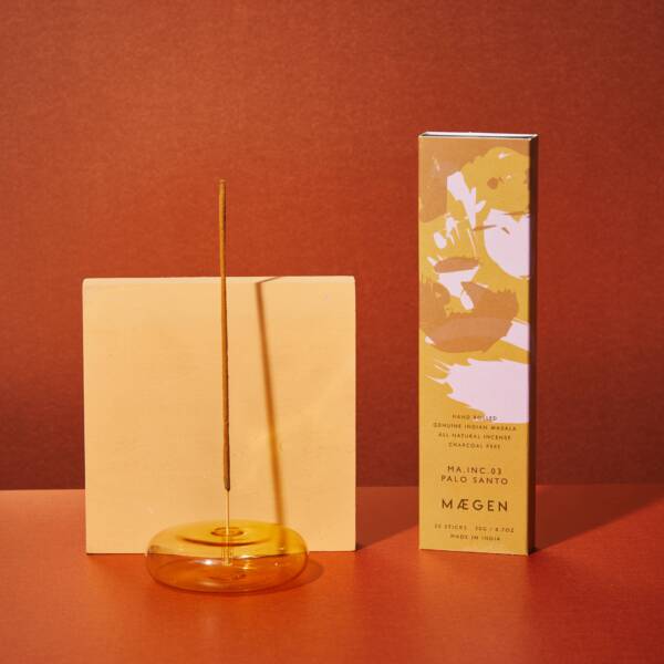 Dimple - Hand Blown Glass Incense Holder Yellow - Image 4