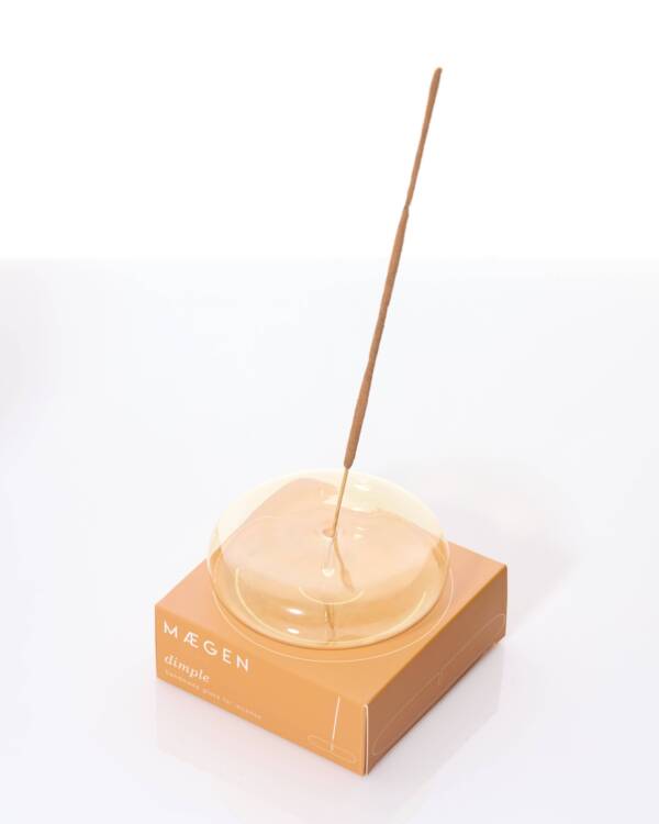 Dimple - Hand Blown Glass Incense Holder Yellow - Image 2
