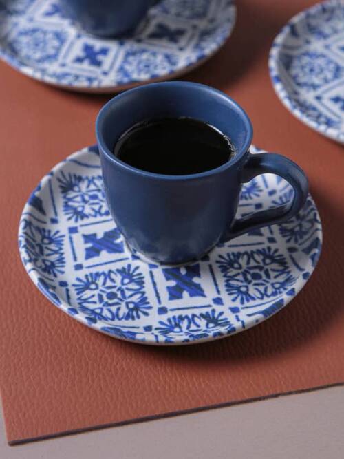 Organic Expresso coffee cup and Saucer 4.06 Oz Maya: Ivory, Stoneware