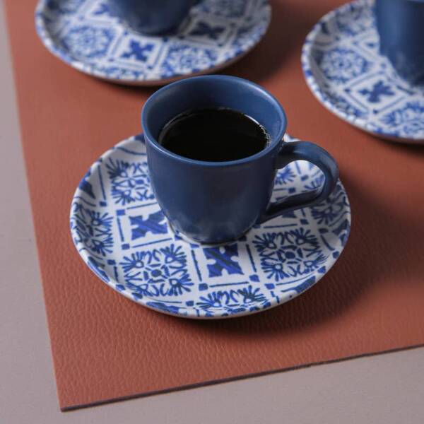 Organic Expresso coffee cup and Saucer 4.06 Oz Maya: Ivory, Stoneware