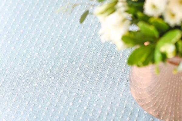 Blue Dotted Tablecloth: 60" x 90" - Image 4
