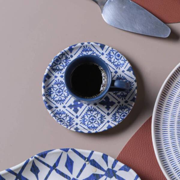 Organic Expresso coffee cup and Saucer 4.06 Oz Maya: Ivory, Stoneware - Image 3