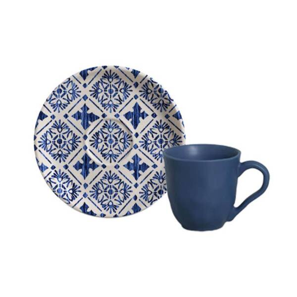 Organic Expresso coffee cup and Saucer 4.06 Oz Maya: Ivory, Stoneware - Image 2