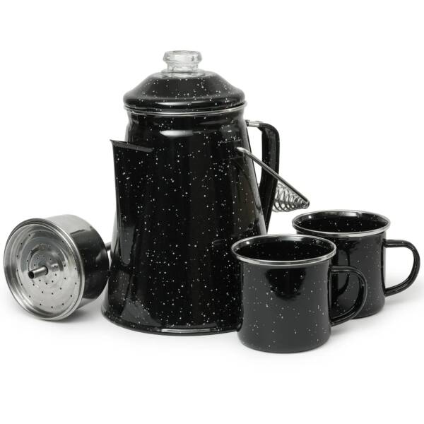 Black Enamel Coffee Pot - Image 4