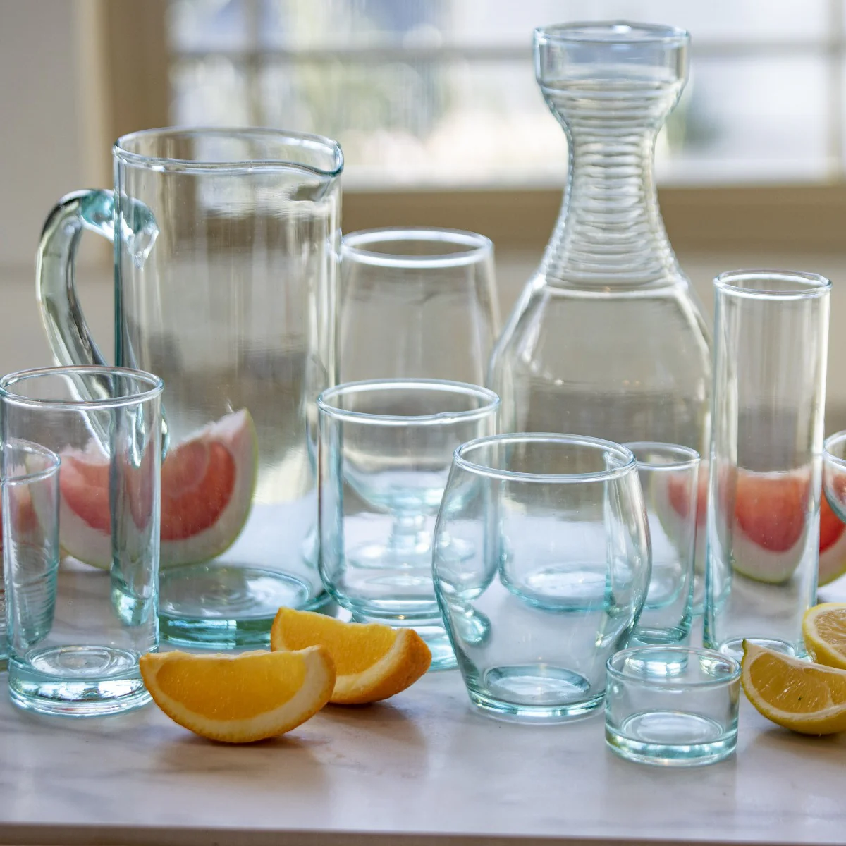 Recycled Glass Ripple Carafe Set - Image 2